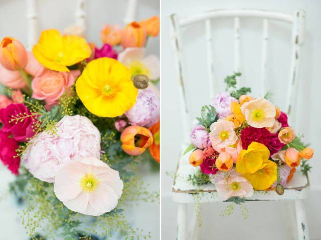 Blossom and Twine_Boots Photography_Pink Orange Yellow_Wedding Bouquet_Poppies